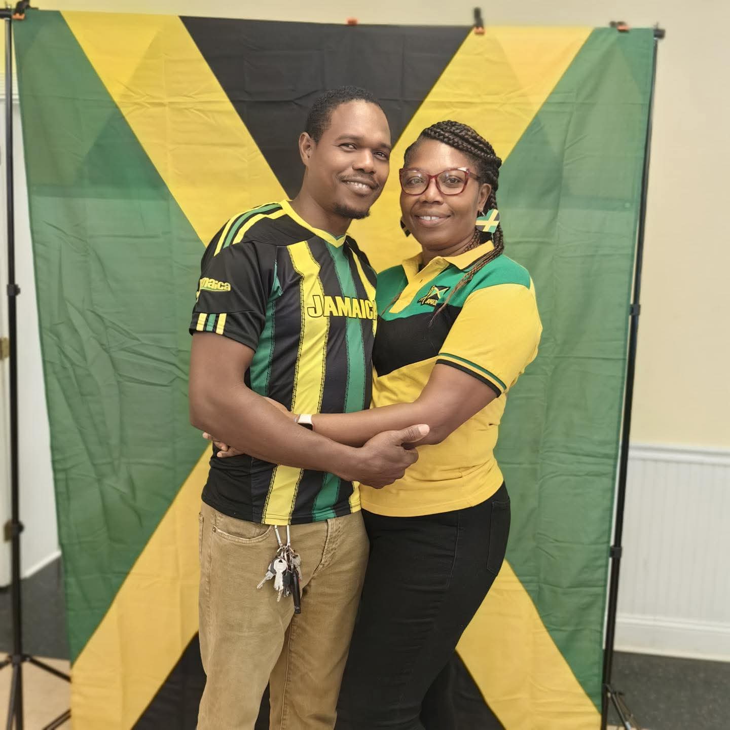 Couple celebrating at the Jamaican fellowship night