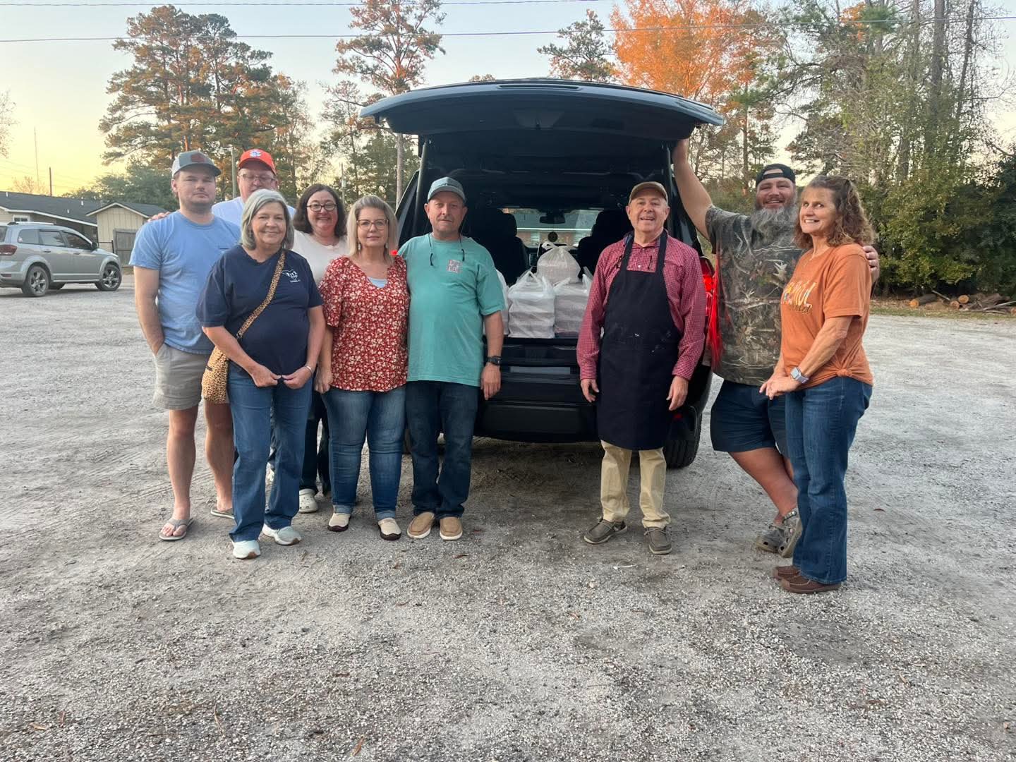 Volunteers loading supplies for community outreach
